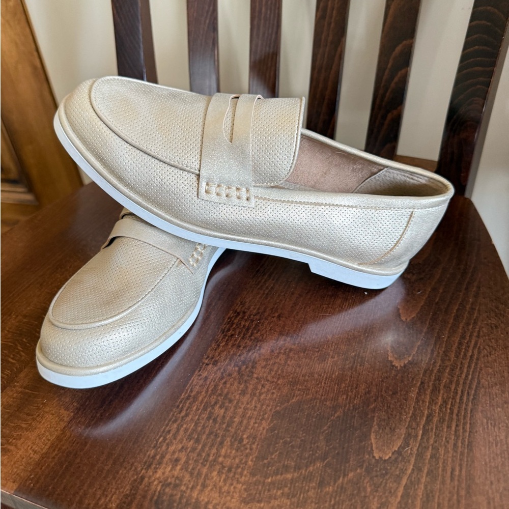 me too Metallic Beige Penny Loafers - Picture 2 of 3